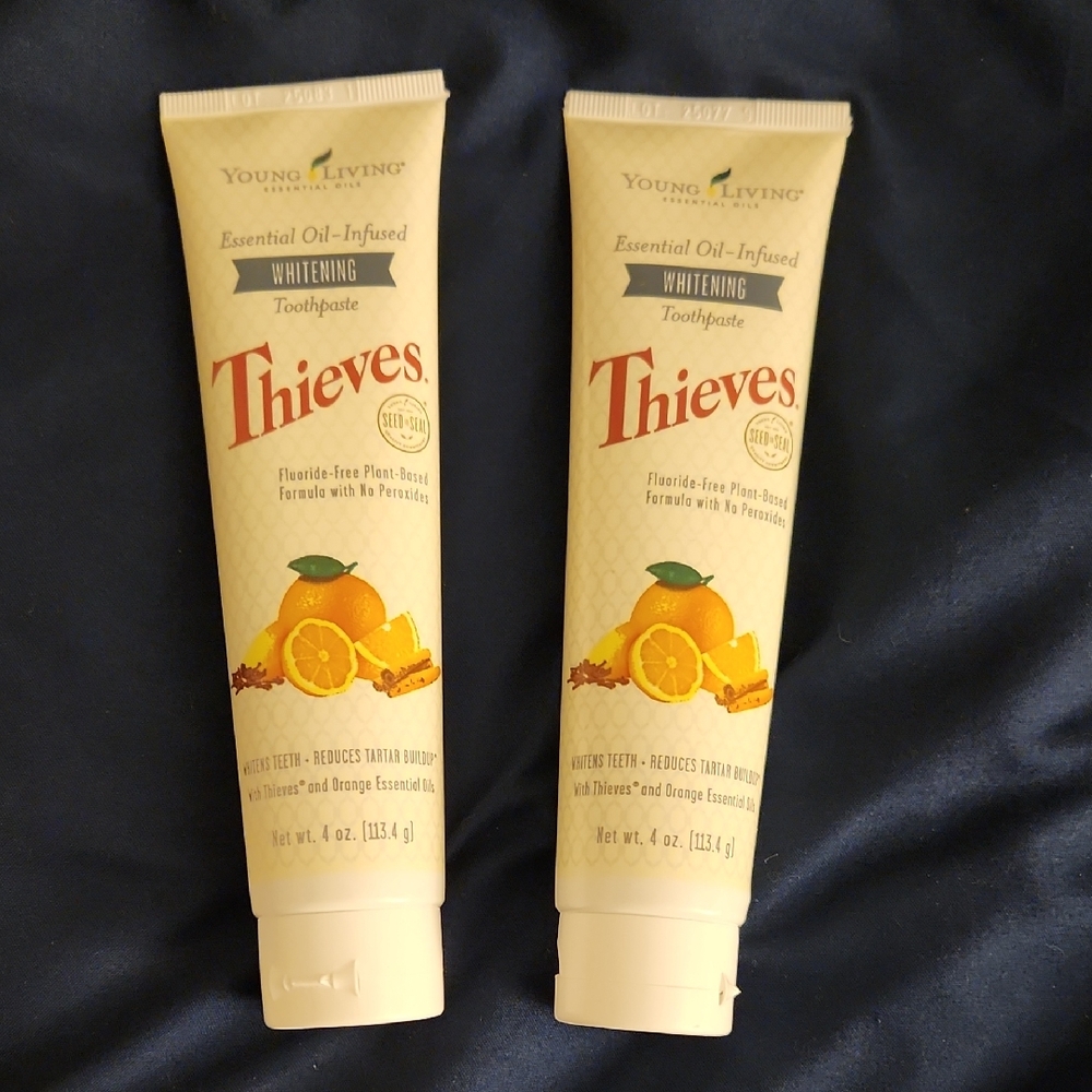 Young Living Thieves Whitening Toothpaste - Cream and Red
